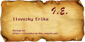 Ilovszky Erika névjegykártya